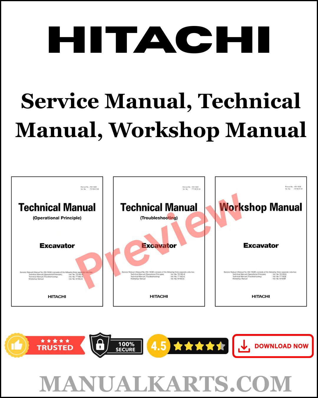 Hitachi ZX180LC-5B ZX180LCN-5B Hydraulic Excavator Pdf Service Manual