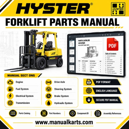 Hyster A185 R30XMA3 Forklift Parts Manual PDF Download