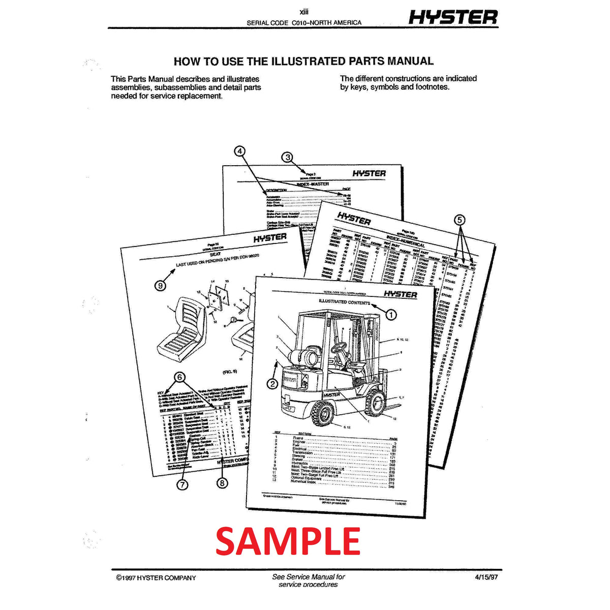 Hyster A230 W60Z Forklift PDF Parts Manual 
