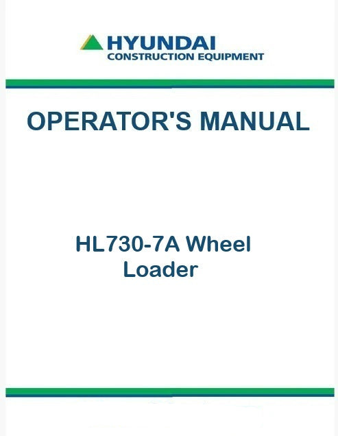 Hyundai HL730-7A Wheel Loader Pdf Operator's Manual