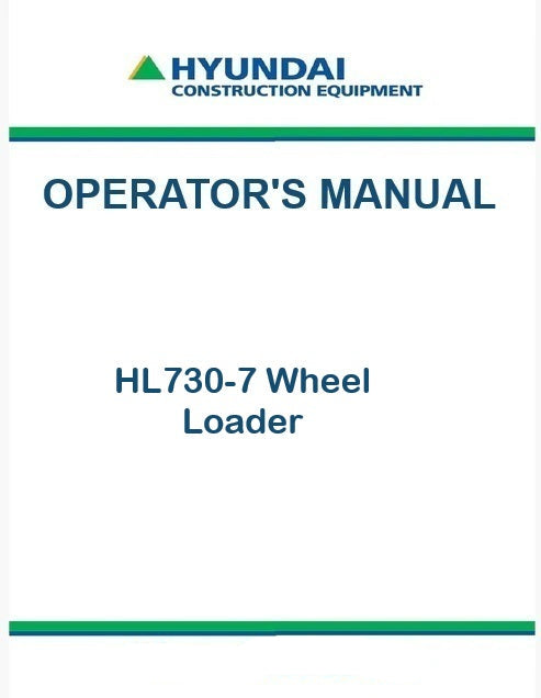 Hyundai HL730-7 Wheel Loader Pdf Operator's Manual