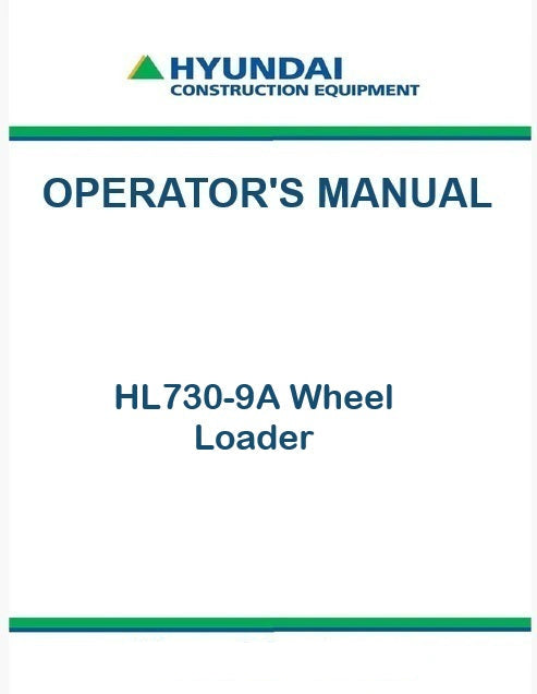 Hyundai HL730-9A Wheel Loader Pdf Operator's Manual