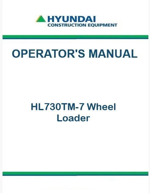 Hyundai HL730TM-7 Wheel Loader Pdf Operator's Manual