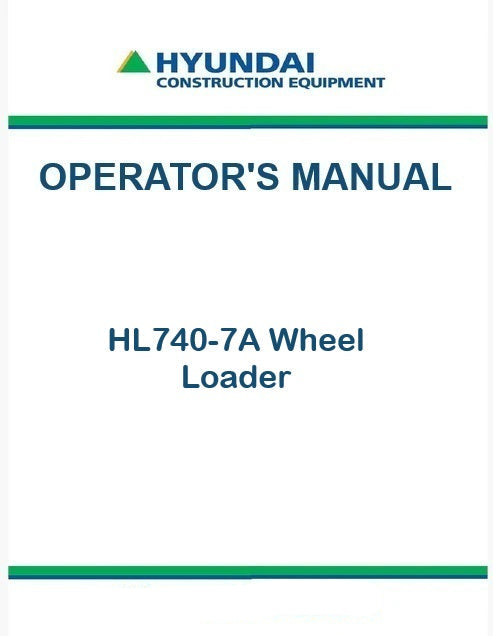 Hyundai HL740-7A Wheel Loader Pdf Operator's Manual