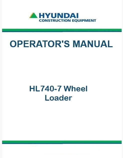 Hyundai HL740-7 Wheel Loader Pdf Operator's Manual