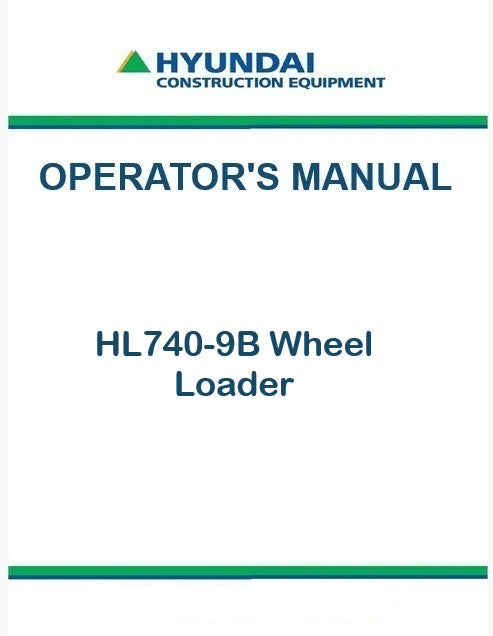 Hyundai HL740-9B Wheel Loader Pdf Operator's Manual Download (Brazil)
