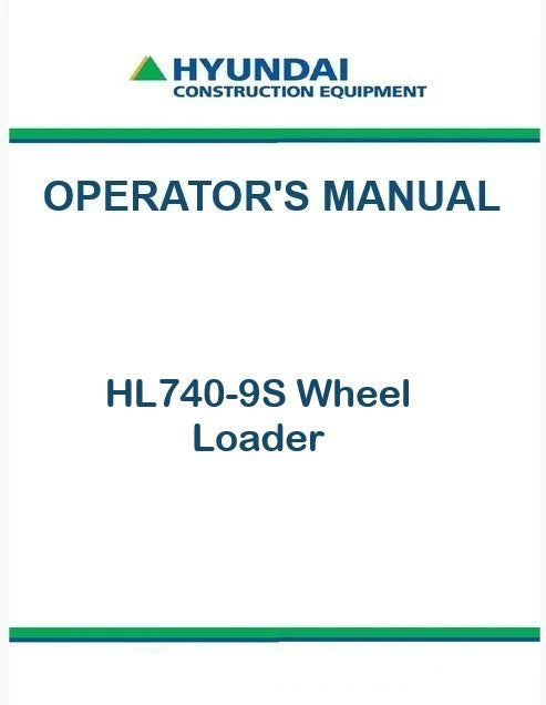 Hyundai HL740-9S Wheel Loader Pdf Operator's Manual Download (Brazil)