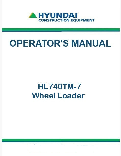 Hyundai HL740TM-7 Wheel Loader Pdf Operator's Manual