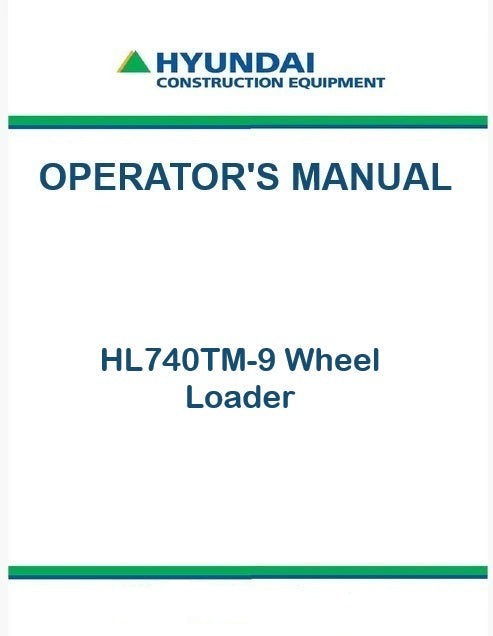 Hyundai HL740TM-9 Wheel Loader Pdf Operator's Manual
