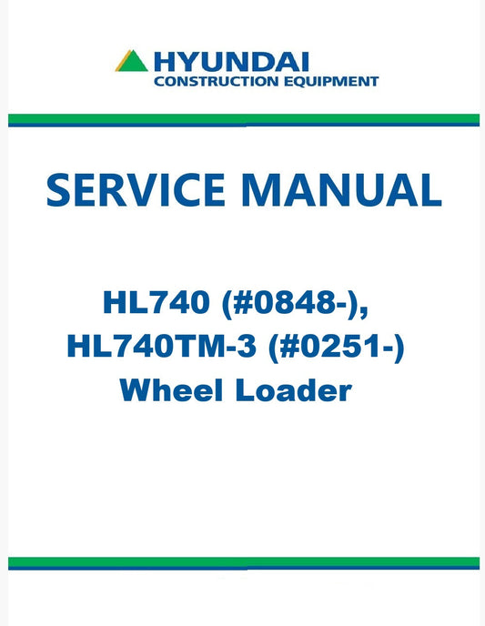Hyundai HL740, HL740TM-3 Wheel Loader Pdf Repair Service Manual
