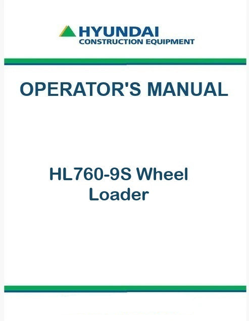 Hyundai HL760-9S Wheel Loader Pdf Operator's Manual Download (Brazil)