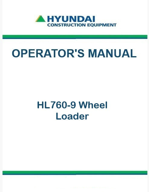 Hyundai HL760-9 Wheel Loader Pdf Operator's Manual
