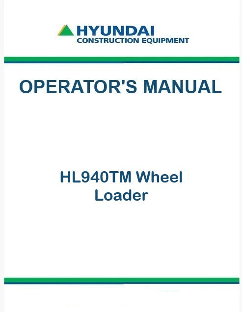 Hyundai HL940TM Wheel Loader Pdf Operator's Manual