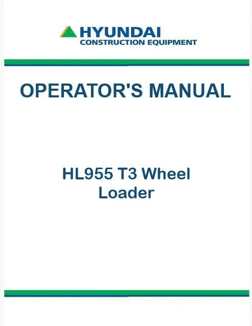 Hyundai HL955 T3 Wheel Loader Pdf Operator's Manual