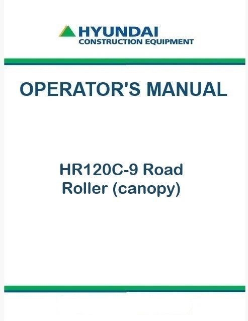 Hyundai HR120C-9 Road Roller Pdf Operator's Manual Download