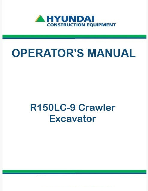 Hyundai R150LC-9 Crawler Excavator Pdf Operator's Manual (Brazil, Tier 3)