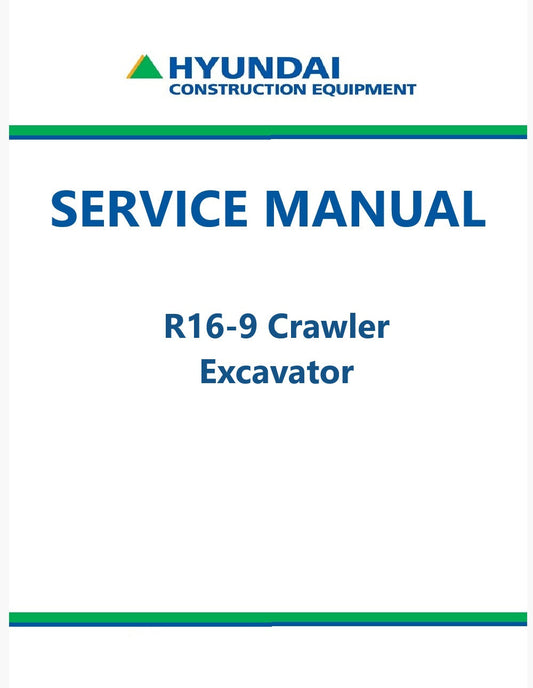 Hyundai R16-9 Crawler Excavator Pdf Repair Service Manual
