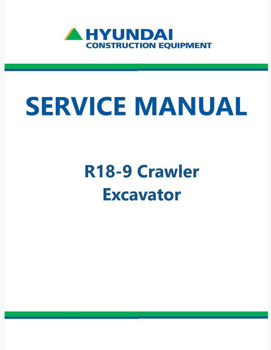 Hyundai R18-9 Crawler Excavator Pdf Repair Service Manual