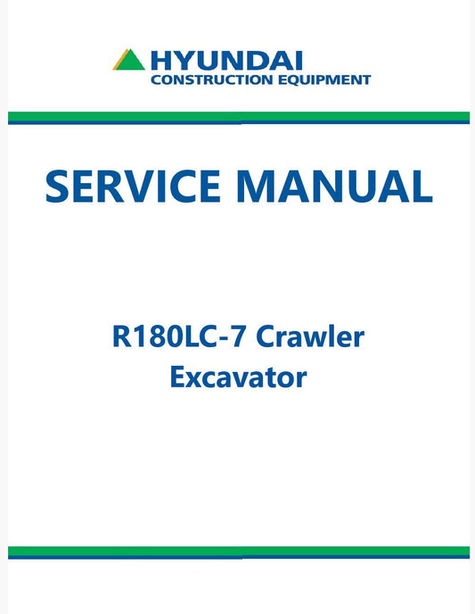 Hyundai R180LC-7 Crawler Excavator Pdf Repair Service Manual