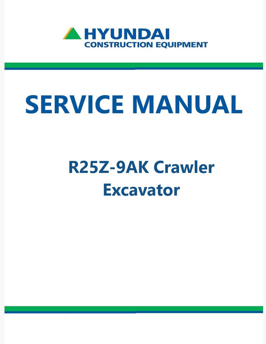Hyundai R25Z-9AK Crawler Excavator Pdf Repair Service Manual