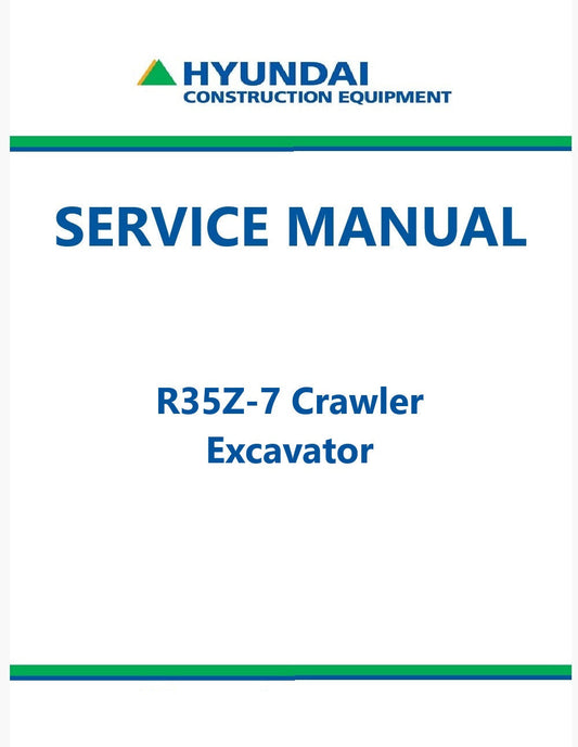 Hyundai R35Z-7 Crawler Excavator Pdf Repair Service Manual