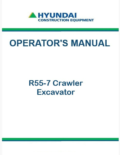 Hyundai R55-7 Crawler Excavator Pdf Operator's Manual