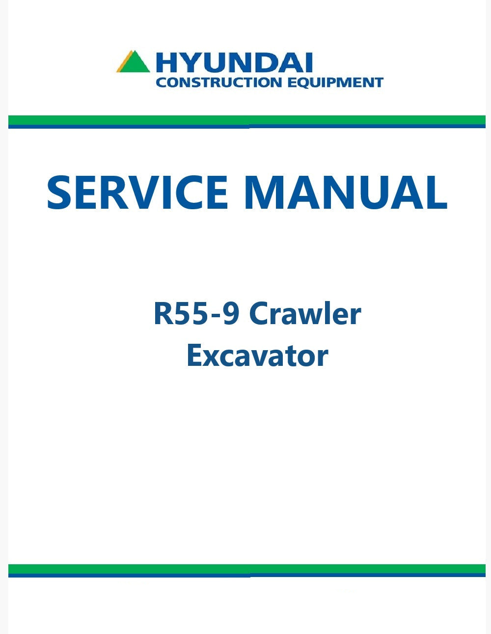 Hyundai R55-9 Crawler Excavator Pdf Repair Service Manual