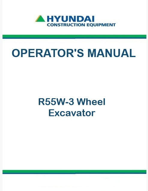 Hyundai R55W-3 Wheel Excavator Pdf Operator's Manual