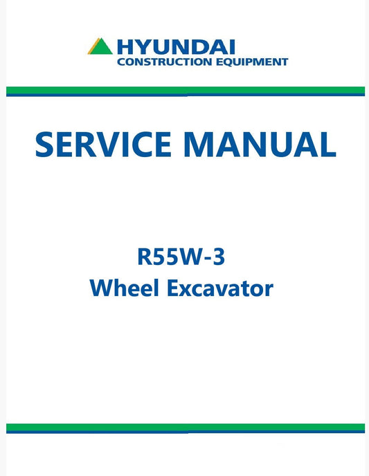 Hyundai R55W-3 Wheel Excavator Pdf Repair Service Manual
