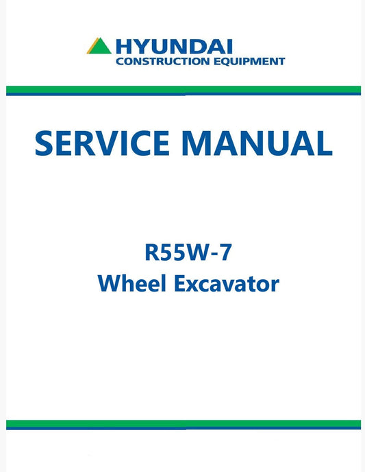 Hyundai R55W-7 Wheel Excavator Pdf Repair Service Manual