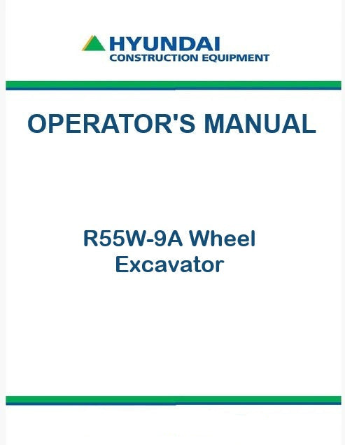 Hyundai R55W-9A Wheel Excavator Pdf Operator's Manual