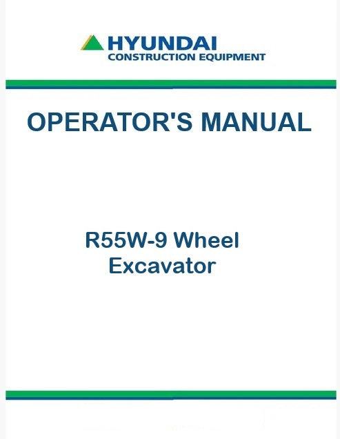 Hyundai R55W-9 Wheel Excavator Pdf Operator's Manual
