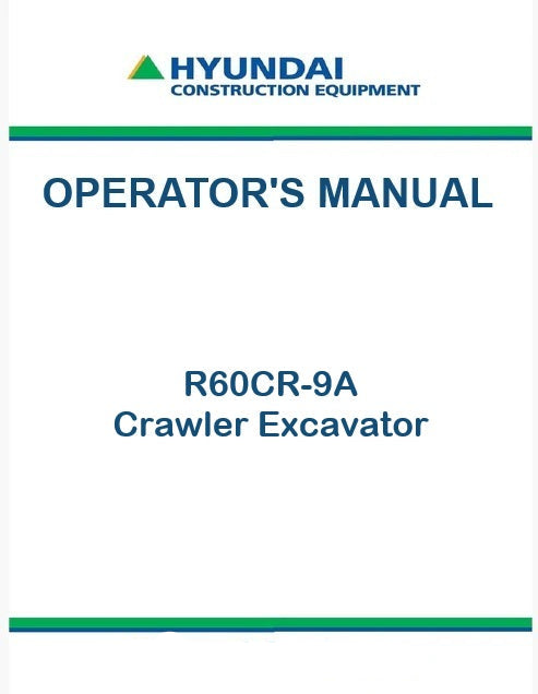 Hyundai R60CR-9A Crawler Excavator Pdf Operator's Manual