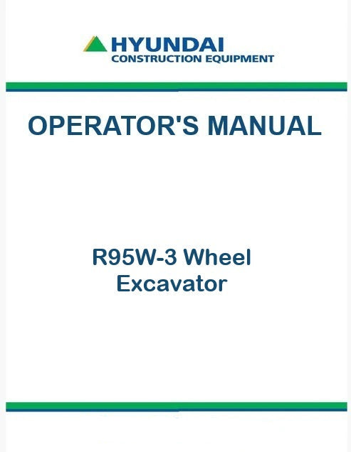 Hyundai R95W-3 Wheel Excavator Pdf Operator's Manual