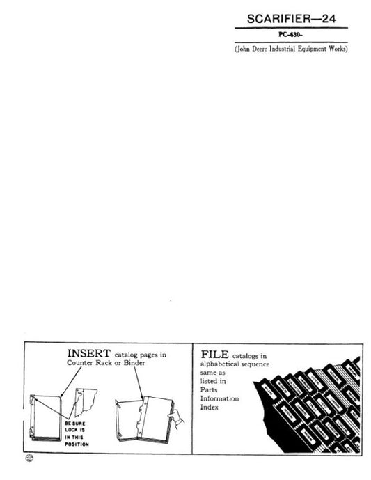 John Deere 24 Scarifier Attachments Parts Catalog Manual – PC630