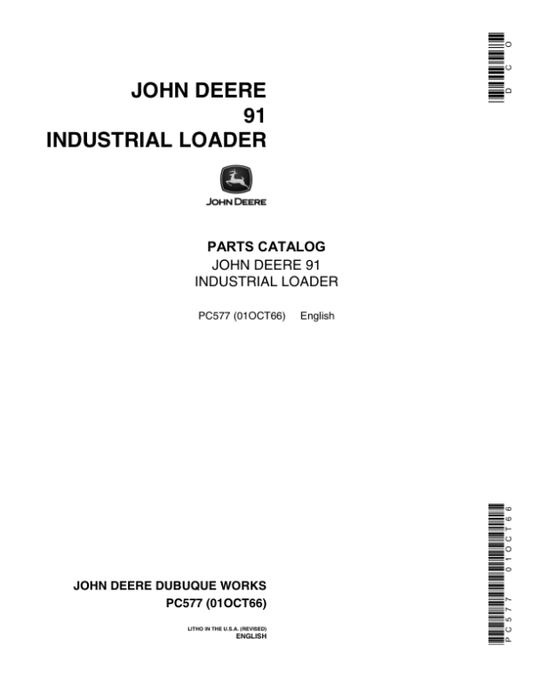 John Deere 91 Attachments (For John Deere 440) Parts Catalog Manual – PC577