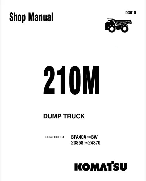 Komatsu 210M Rigid Dump Truck Pdf Repair Service Manual