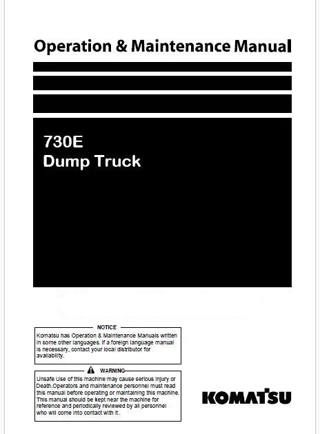 Komatsu 730E Dump Truck Pdf Operation and Maintenance Manual