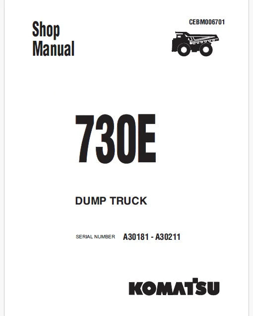 Komatsu 730E Dump Truck Pdf Repair Service Manual A30181 - A30211