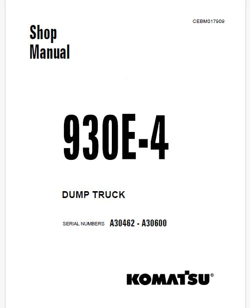 Komatsu 930E-4 Dump Truck Pdf Repair Service Manual Sn A30462 - A30600