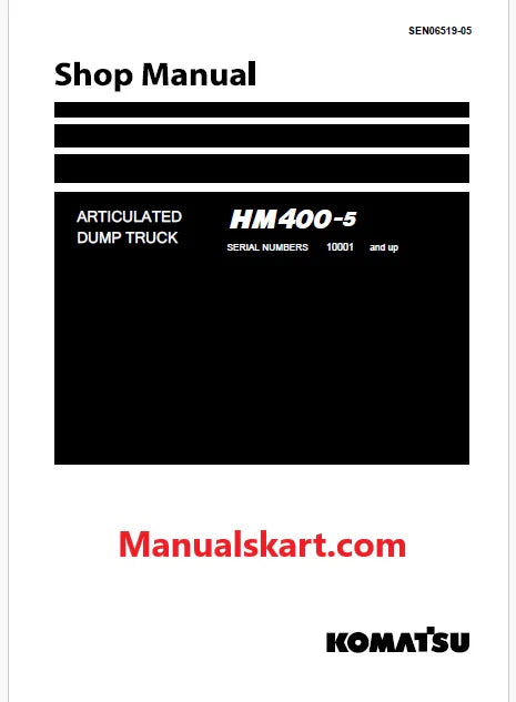 Komatsu HM400-5 Articulated Dump Truck Pdf Shop Repair Service Manual Sn 10001 and UP