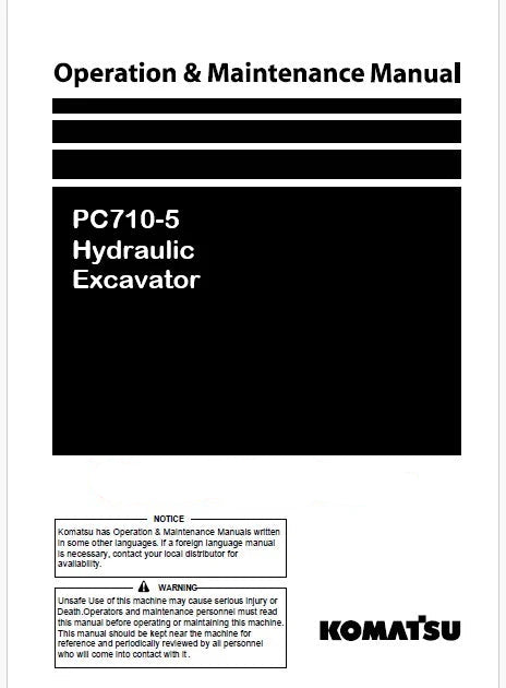 Komatsu PC710-5 Hydraulic Excavator Pdf Operation and Maintenance Manual