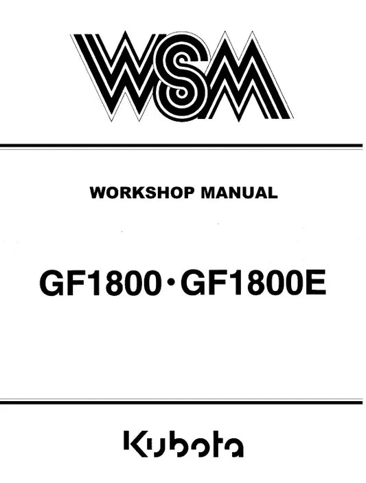 Kubota GF1800, GF1800E Mower Lawn Garden Tractor Pdf Repair Service Manual