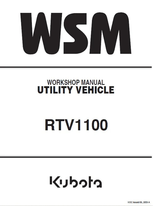 Kubota RTV1100 Utility Vehicle Pdf Repair Service Manual