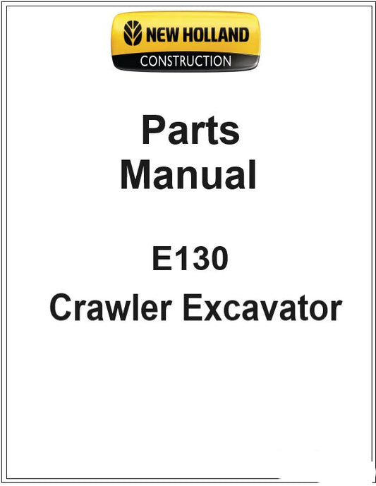 New Holland E130 Crawler Excavator Pdf Parts Catalog Manual