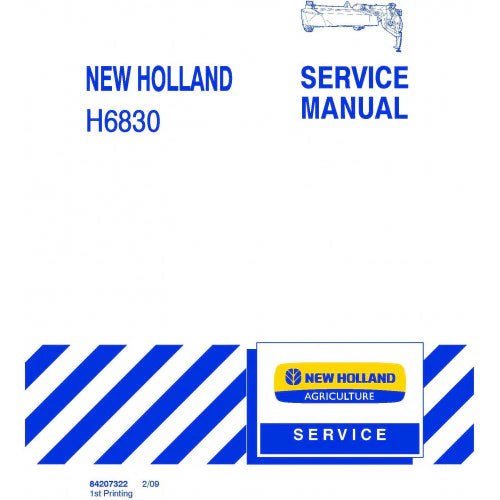 New Holland H6830 Disc Mower Pdf Repair Service Manual (p. Nb. 84207322)