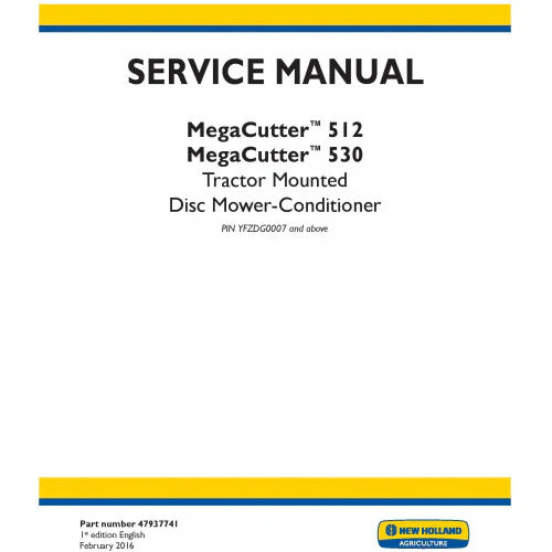 New Holland Megacutter 512, Megacutter 530 Tractor Mounted Disc Mower ...
