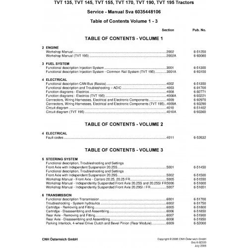 New Holland TVT135, TVT145, TVT155, TVT170, TVT190, TVT195 Tractor Pdf Repair Service Manual (P. Nb. 6035448106)