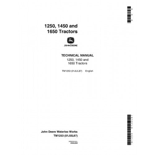 PDF 1250, 1450 and 1650 John Deere Tractor (TM1253) Service Technical Manual