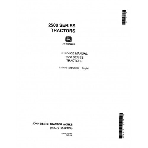 PDF 2510 John Deere Row-Crop Tractor (SM2070) Service Manual